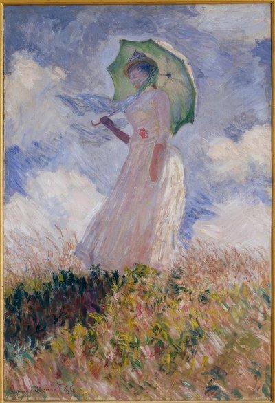 Donna con ombrello rivolta a sinistra da Claude Monet